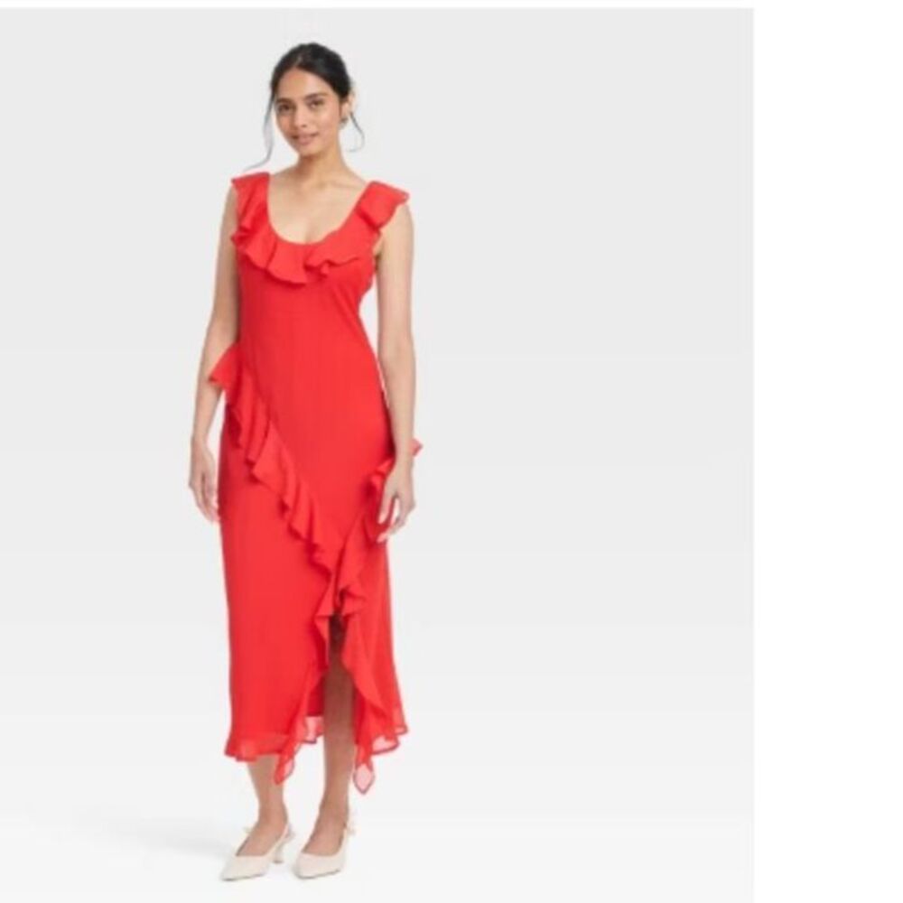 Women's Ruffle Wrap Dress - A New Day - Size XS